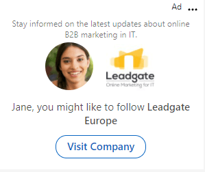 LinkedIn - follower ads