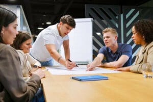 Een foto van de fotoshoot bij Salesmarketeer